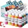 UPGREY Fabric Paint For Clothes 20 Colors 2oz Soft Permanent Textile Paint with 6 Brushes 1 Palette Washable Fabric Paint Set Art Supplies for Clothes Canvas Tshirt Jeans Shoes Bags DIY