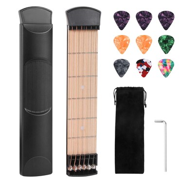 COOLOOK Pocket Guitar Practice Neck 6 Fret Portable Guitar Chord Practice Tool for Beginner