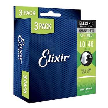 Elixir Strings 16552 Guitar with OPTIWEB Coating 3 Pack Light 010046