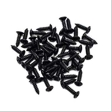 SAPHUE 3MM Electric Guitar Bass Pickguard Screws Pick Guards Scratch Plate Mounting Screws for Fender Strat ST Tele TL Stratocaster Telecaster Gibson LP Les Paul SG Guitar Pack of 50 black