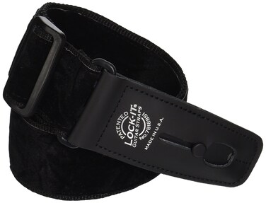 Lock It LIS018CV2BLK Professional 2 Crushed Velvet Strap with Locking Ends Black