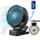 Portable Fan with Remote Control  Timer  LED Lights 60hrs 12000mAh USB Rechargeable Battery Fan Could ClampHangingStand Up Small Clip on Fan for Baby Stroller Bed Desk Camping Tent Travel