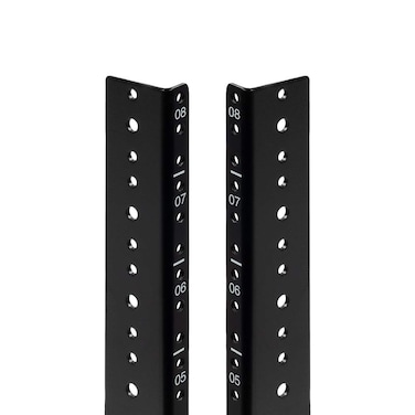 NavePoint 8U Vertical Rack Rail Pair DIY Kit with Hardware Black