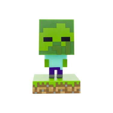 Paladone Minecraft Zombie Icon Light BDP MiniNachtlampe mit lustigem Pixel superhell plastik Mehrfarbig