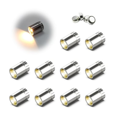 SUZEYAR 10 Pack Small Spotlight Battery Operated LED Lights Warm White LED Wireless Miniature Spot Light for Artwork PaintingJewelry Showcase DisplayClosetDIY Hand Craft Warm White