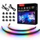 Speclux NEON Addressable RGB PC LED Strip 2x157inch WS2812 RGB Rainbow Magnetic ARGB Strip for 5V 3pin Aura SYNC Gigabyte RGB Fusion MSI Mystic Light Sync with 12pcs Strong Magnetic Brackets