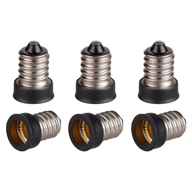 TWDRTDD FINELED 6pcs LED E14 to E12 Adapter Converter Lamp Adapter E14 to E12 Halogen CFL Bulb Lamp Light Converter Adapter Lamp Holder