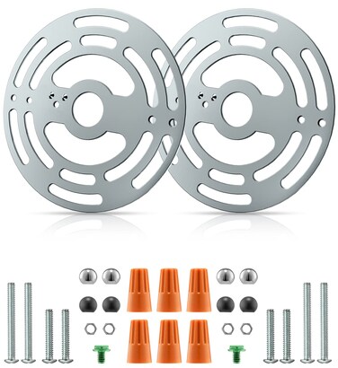 Qc Universal Light Crossbar  4 Inches Light Fixture Mounting Bracket with Ground Screw and Acorn Cap Nuts for Mount Wall Light Close to Ceiling Light Chandelier 2 Pack