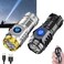 German ThreeEyed Monster Mini Flash Super Power Flashlight Thumb Flashlight Mini Flashlights MultiFunctional Mini Pen Clip Flashlight Light Steel High Lumen Rechargeable Waterproof 2Pcsa