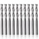 HQMaster 10PCS 18 17mm Carbide Flat Nose End Mill CNC Router Bits Double Flute Upcut Spiral Set Tool Nylon Resin ABS Acrylic PVC MDF Hardwood