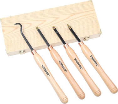 VINWOX 20 Full Size 4 PCS Carbide Wood Lathe Turning Tool Set Carbide Wood Lathe Chisel Set Carbide Lathe Turning Tool Carbide Turning Tool