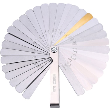 Hotop 32 Stainless Steel Blades Feeler Gauge Dual Marked Metric and Imperial Gap Gauge