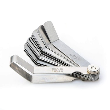 Mayata 1 PCS 100A16 0051mm Thickness Curved Steel Gapped Metric Filler Feeler Gauge Tool with 16pcs Blades for Woodworking Measurement