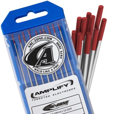 ARCZONE COM Amplify Tungsten Electrode 2 Thoriated Red 332 x 7 10 Pack
