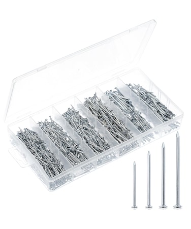 Mr Pen Nail Assortment Kit 1200 pcs 4 Sizes Small Nails Nails for Hanging Pictures Finishing Nails Wall Nails for Hanging Pin Nails Hardware Nails Assorted Nails Galvanized Nails