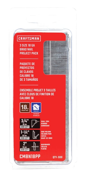 CRAFTSMAN Brad Nails 18GA Project Pack CMBN18PP