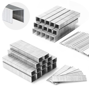 SHALL JT21 Staples  18 Gauge Brad Nails Set 8000Count Light Duty 716 Crown Staples for Staple Gun 916 12 38 516 14 in  Galvanized 18GA Brad Nails 58 916 in for Upholstery Crafts