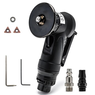 Mini Chamfering Tool 45 Degree Handheld Metal Deburring Trimming Chamfering Machine Pneumatic Beveling Machine Light Linear Air Chamfer Tool Arc Edge Beveler with Precision Blade Inserts