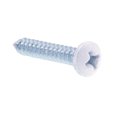 PrimeLine 9154775 Sheet Metal Screws SelfTapping Pan Head Phillips Drive 8 X 1 in Zinc Plated Steel With White Head 25Pack