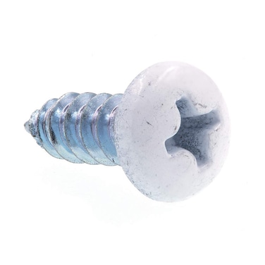 PrimeLine 9154661 Sheet Metal Screws SelfTapping Pan Head Phillips Drive 8 X 12 in Zinc Plated Steel With White Head 25Pack
