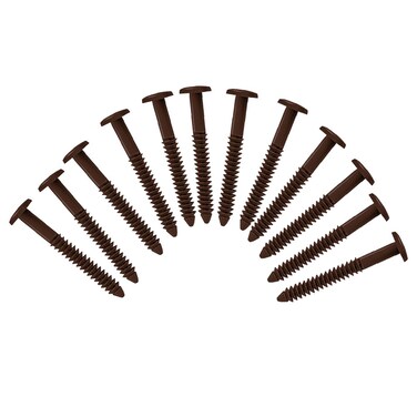Pack of 12 Vinyl Shutter Fastener Spike Loks for Installing Decorative Exterior Vinyl Shutters Sienna Brown