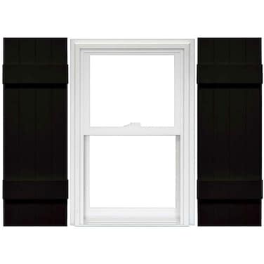 Mid America Board and Batten 14 4 Board Joined Vinyl Standard Shutter 1 Pair  14 x 35 002 Black