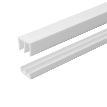 Outwater 36 Inch Long White Plastic Sliding Door Track Set for 14 Thick Panels Pack of 1 Plastics