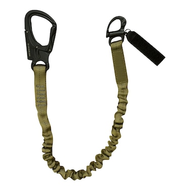 Fusion Climb Tactical Elastic Sling Retention Helo Lanyard with Snap Hook Shackle 23KN Coyote Brown 2 24 x 1