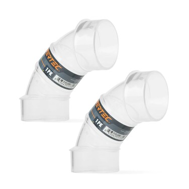 POWERTEC 70336 212 OD 90 Degree Elbow  ABS Plastic Dust Collector Connector Clear