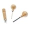 SE JT43 3 Pc Stone Prong and Bezel Set with Wooden Handles