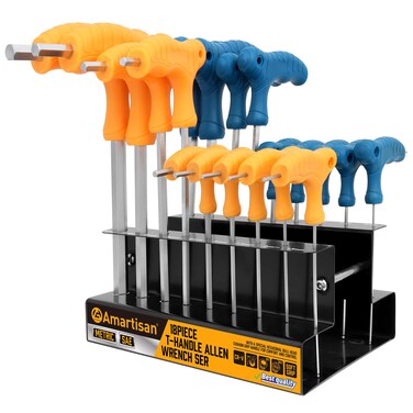 Amartisan 24Piece Hex Head Allen Wrench Drill Bit Set Metric and SAE S2 Steel Hex Bits Set 1 Long