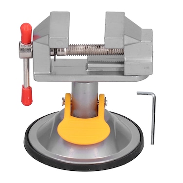 Tissting Mini Vise Small Vice Clip Carving Table Vise Clamp Suction Cup Mini Vise 360 Degree Rotation Hand Tool Glass Desktop Metal
