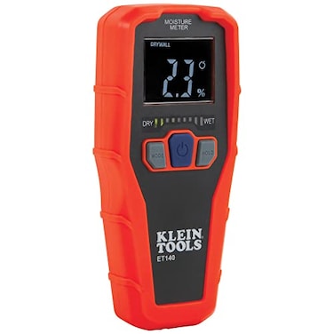 Klein Tools ET140 Pinless Moisture Meter for NonDestructive Moisture Detection in Drywall Wood and Masonry Detects up to 34Inch Below Surface