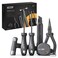 deli Tools Set Basic Household Tool Kit with Elegant Gift Package Sleek and Stylish Tool Set for Home Garage Apartment Dorm New House Holiday gift Gift for Man Women Children Black