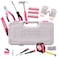 Elevon 131Piece Pink Tool Set SelfUse Tool Set with Storage Toolbox DIY Basic Repair Tool Suitable for Kitchen Bathroom Apartment Dormitory and Pet House