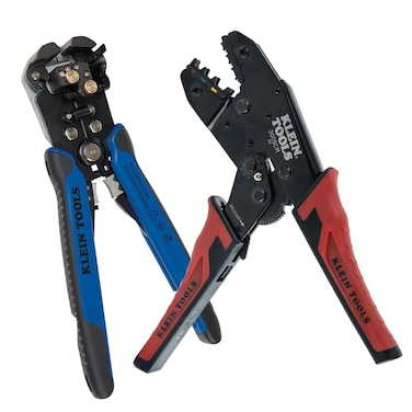 Klein Tools 80013 Wire StripperRatcheting Crimper Tool Kit with Automatic Wire Stripper and Ratcheting Insulated Terminal Crimper 2Piece