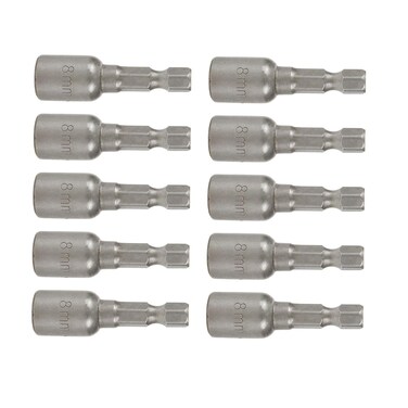 Rannb QuickChange Power Nut Driver Bit 8mm516 Hex Shank Magnetic Nut Setter Driver Drill Bit  10pcs