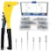 Glarks Heavy Duty Riveter Set 210Pcs Aluminum Blind Rivets Assortment Kit and a Professional Pop Rivet Gun for Sheet Metal Automotive Railway and Duct Work Rivet Gun with Rivets Set