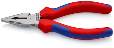 KNIPEX 08 22 145 NeedleNose Combination Pliers black atramentized with multicomponent grips 145 mm