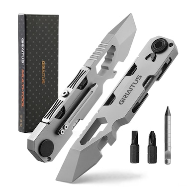 GIRIAITUS Multitool EDC 10in1 Pry Bar with BiDirectional Ratchet Wrench Screwdriver  Everlasting Pen Wrenches for Home DIY Outdoor Work