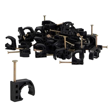 Highcraft JHOOK3450 Half Clamp JHook with Nail for Pex Tubing Pipe Support 34 in Black 50 Pack