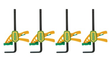 MICROJIG Matchfit Grrrip Clamp 4Pack Dovetail Track Clamps Squeeze Action Dovetail Clamps for Jigs Sleds Workbenches DVC625QCK2X4 Yellow