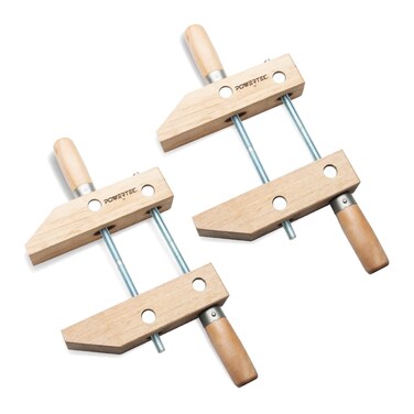 POWERTEC 71839 Wooden Handscrew Clamp 12 Inch  Hand Screw Clamps for Woodworking 2 PK