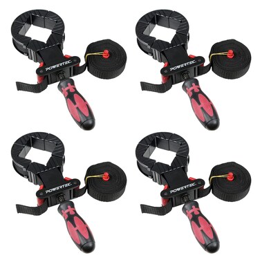 POWERTEC 71101P4 Deluxe Quick Release Strap Clamp  Woodworking Frame Clamping Strap Holder 4 PK