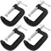 JEUIHAU 4 PCS 3 Inch C Clamp Set Cast Iron C Clamps Black Metal Small C Clamp with Sliding THandle 3 Inch Mini G Clamp for Woodworking Welding Building Metal Workpiece
