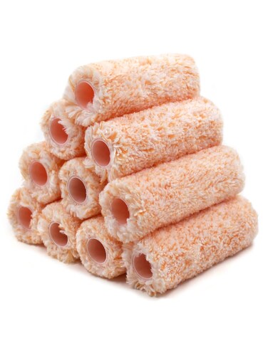 ROLLINGDOG 10PC 4Inch Small Paint Roller Covers  Microfiber Jumbo Roller Sleeves with 38 Nap for WallsCabinetsFurniture Painting