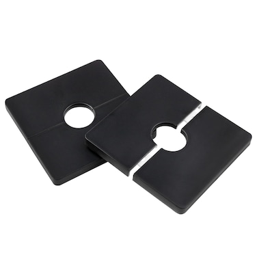 LoveIysp ABS plastic wall hole decorative coverWallmounted water pipe coverSquare shower faucet decorative cover square black 22mm hole  2pcs