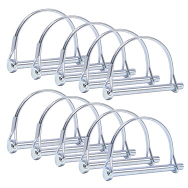 10 Pcs Shaft Locking Pin 516 Inch Safety Coupler Pin Arch Wire Lock Pin for Trailers PTO Lawn Mower Hitches 516 x 234Arch Wire Retainer for Farm Trailers Lawn Garden