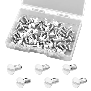 AIEX 60 Pieces 9 mm Length Thread 632 Wall Plate Screw Screws for Wall Plate White Electric Screws