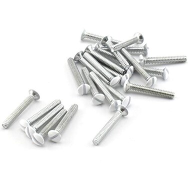OZXNO 632 Thread 1 Inch Length Wall Plate Mounting Screws 24 PCS Oval Head Slotted Replacement Outlet Cover Screws